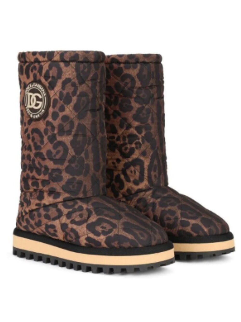 Dolce & Gabbana City Quilted Leopard Print Boots Men’s 42 IT / 9 US